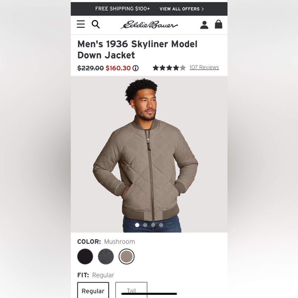 Eddie Bauer Down Jacket